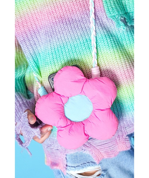 an meets zakka モコモコフラワースマホショルダー（スマホケース