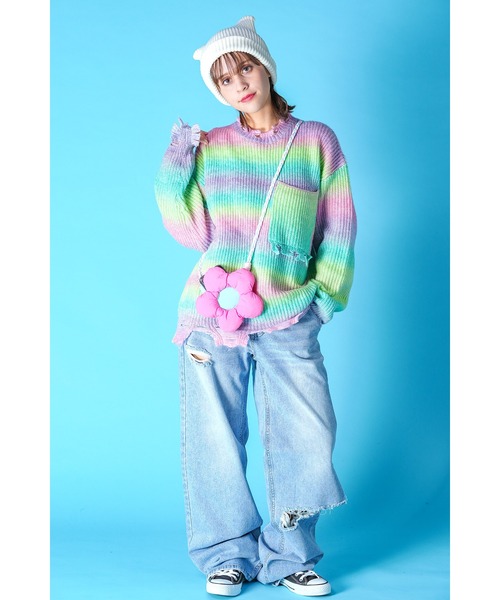 an meets zakka モコモコフラワースマホショルダー（スマホケース