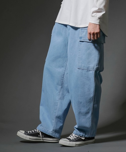 ADMIX/ATELIER SAB MEN（アドミックスアトリエサブメン）の「2way ワイドデニム イージーカーゴパンツ / 裾ドローコード（カーゴパンツ・メンズ・ブラック系/サックスブルー/ブラック系その他・L/M）」の3枚目の写真