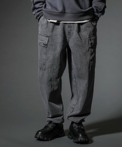 ADMIX/ATELIER SAB MEN（アドミックスアトリエサブメン）の「2way ワイドデニム イージーカーゴパンツ / 裾ドローコード（カーゴパンツ・メンズ・ブラック系/サックスブルー/ブラック系その他・L/M）」の10枚目の写真