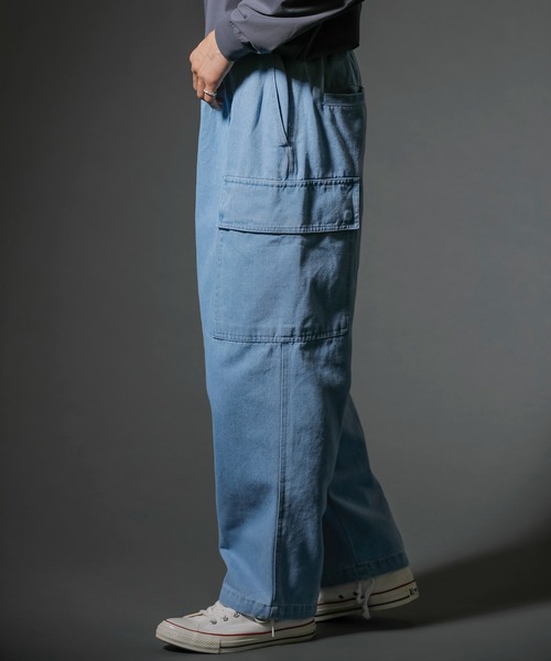 ADMIX/ATELIER SAB MEN（アドミックスアトリエサブメン）の「2way ワイドデニム イージーカーゴパンツ / 裾ドローコード（カーゴパンツ・メンズ・ブラック系/サックスブルー/ブラック系その他・L/M）」の16枚目の写真