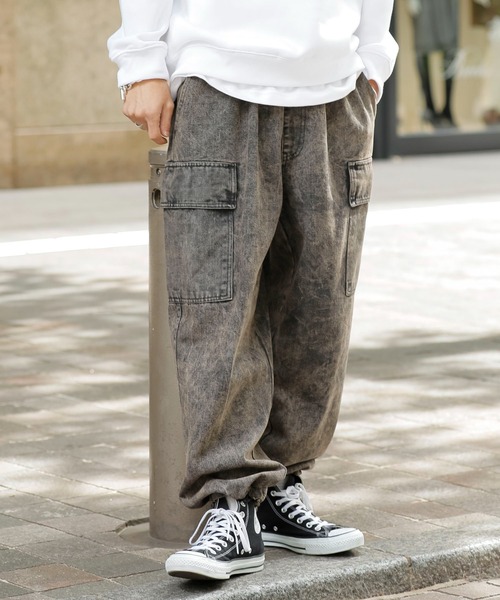 ADMIX/ATELIER SAB MEN（アドミックスアトリエサブメン）の「2way ワイドデニム イージーカーゴパンツ / 裾ドローコード（カーゴパンツ・メンズ・ブラック系/サックスブルー/ブラック系その他・L/M）」の8枚目の写真