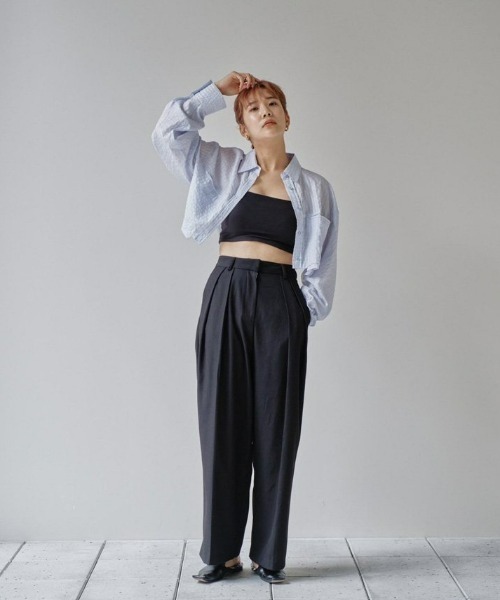 TODAYFUL(トゥデイフル)の「ストライプショートシャツ(Tシャツ/カットソー・レディース・ブルー系その他/ホワイト・FREE)」の8枚目の写真