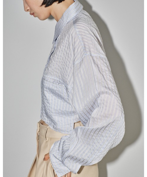 TODAYFUL(トゥデイフル)の「ストライプショートシャツ(Tシャツ/カットソー・レディース・ブルー系その他/ホワイト・FREE)」の15枚目の写真