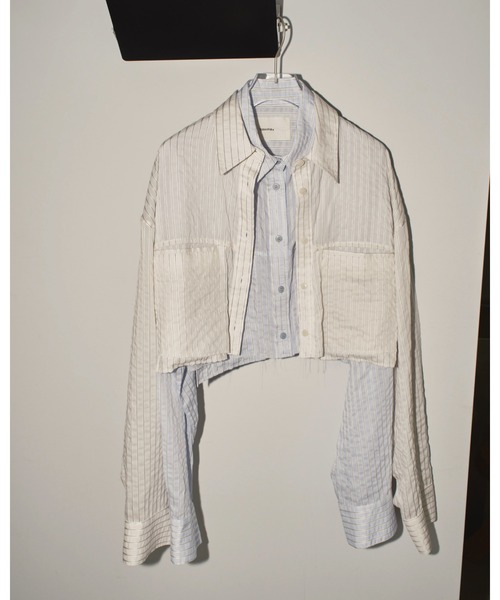 TODAYFUL(トゥデイフル)の「ストライプショートシャツ(Tシャツ/カットソー・レディース・ブルー系その他/ホワイト・FREE)」の5枚目の写真