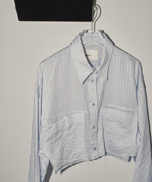 TODAYFUL(トゥデイフル)の「ストライプショートシャツ(Tシャツ/カットソー・レディース・ブルー系その他/ホワイト・FREE)」の13枚目の写真