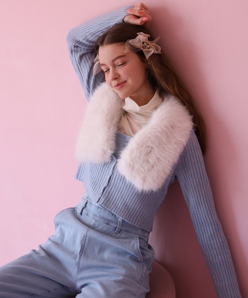 Seemi. byNICECLAUP（ シーミーバイナイスクラップ）の「バックレースアップデニムサロペット（サロペット/オーバーオール・レディース・インディゴブルー/オフホワイト/サックスブルー・FREE）」の18枚目の写真