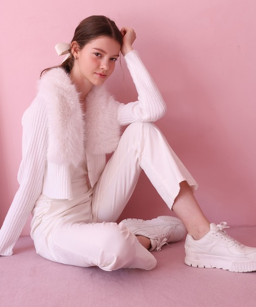 Seemi. byNICECLAUP（ シーミーバイナイスクラップ）の「バックレースアップデニムサロペット（サロペット/オーバーオール・レディース・インディゴブルー/オフホワイト/サックスブルー・FREE）」の21枚目の写真