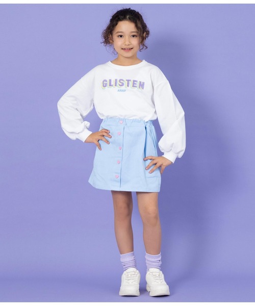 ANAP kids（アナップキッズ）の「もこもこ刺繍ドッキングワンピース（ワンピース・キッズ・ラベンダー/ホワイト・110cm/130cm/120cm/100cm）」の3枚目の写真