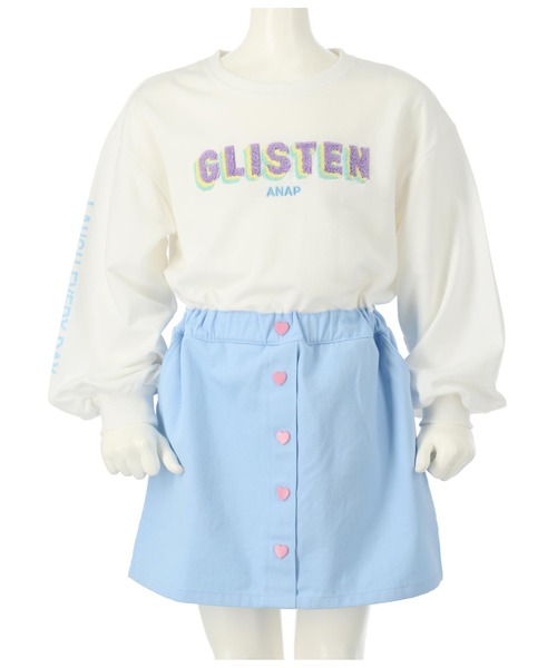 ANAP kids（アナップキッズ）の「もこもこ刺繍ドッキングワンピース（ワンピース・キッズ・ラベンダー/ホワイト・110cm/130cm/120cm/100cm）」の7枚目の写真