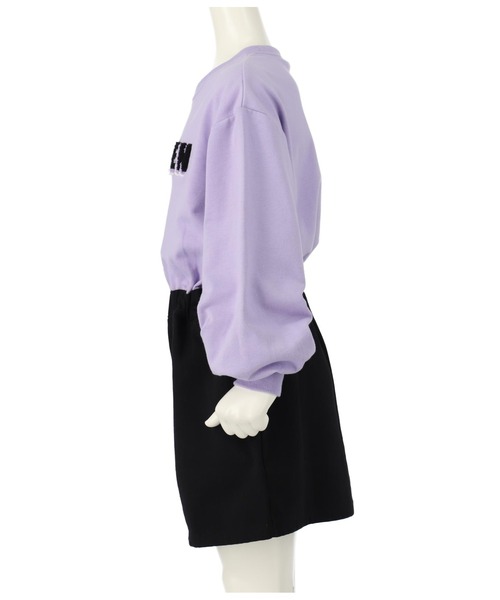 ANAP kids（アナップキッズ）の「もこもこ刺繍ドッキングワンピース（ワンピース・キッズ・ラベンダー/ホワイト・110cm/130cm/120cm/100cm）」の8枚目の写真