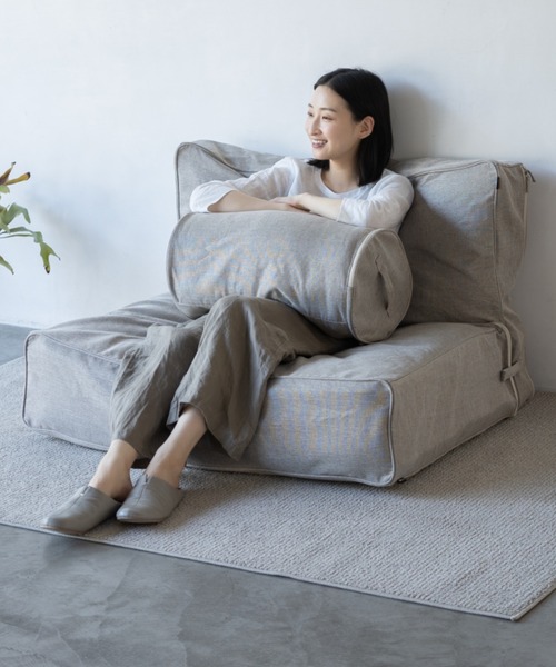 東京家具（トウキョウカグ）の「ソファ使いできる 布団収納ケース 3点セット（収納グッズ・レディース・グレー/アイボリー・FREE）」の2枚目の写真