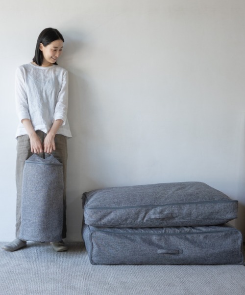 東京家具（トウキョウカグ）の「ソファ使いできる 布団収納ケース 3点セット（収納グッズ・レディース・グレー/アイボリー・FREE）」の9枚目の写真