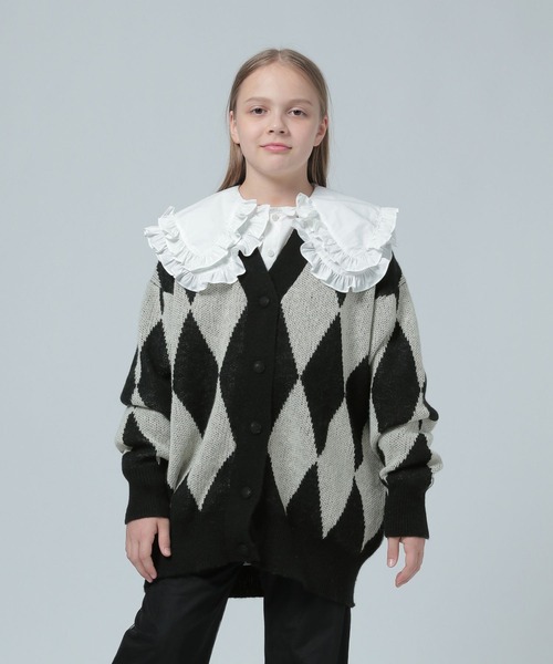 LOWRYS FARM（ローリーズファーム）の「ダイアガラＢＩＧカーディガン　 984770（カーディガン/ボレロ・キッズ・ブラック/レッド・FREE）」の14枚目の写真