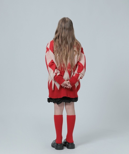 LOWRYS FARM（ローリーズファーム）の「ダイアガラＢＩＧカーディガン　 984770（カーディガン/ボレロ・キッズ・ブラック/レッド・FREE）」の16枚目の写真