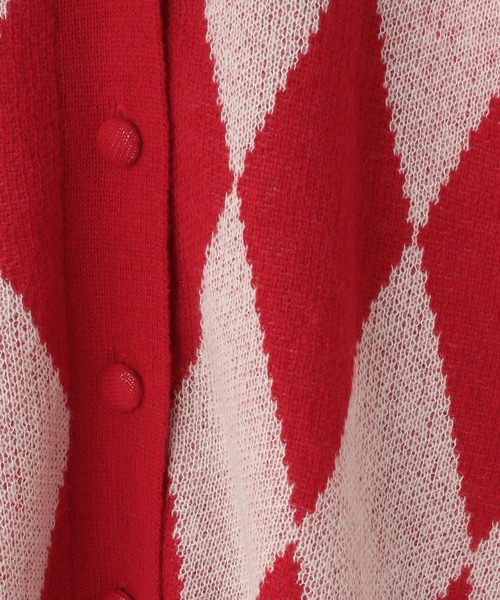 LOWRYS FARM（ローリーズファーム）の「ダイアガラＢＩＧカーディガン　 984770（カーディガン/ボレロ・キッズ・ブラック/レッド・FREE）」の6枚目の写真