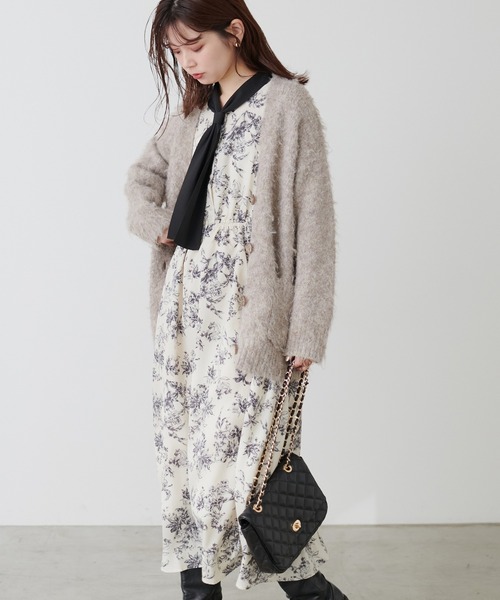 natural couture(ナチュラルクチュール)の「ボウタイ配色切替ワンピース(ワンピース・レディース・その他3/その他2/その他4/その他1・FREE)」の1枚目の写真