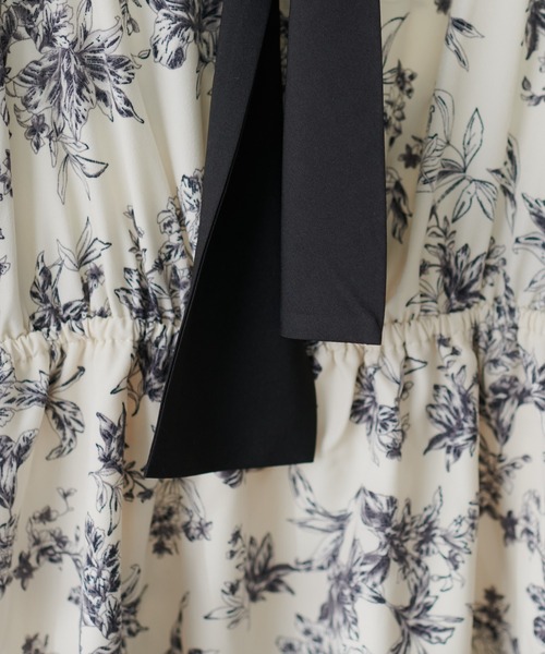 natural couture(ナチュラルクチュール)の「ボウタイ配色切替ワンピース(ワンピース・レディース・その他3/その他2/その他4/その他1・FREE)」の10枚目の写真