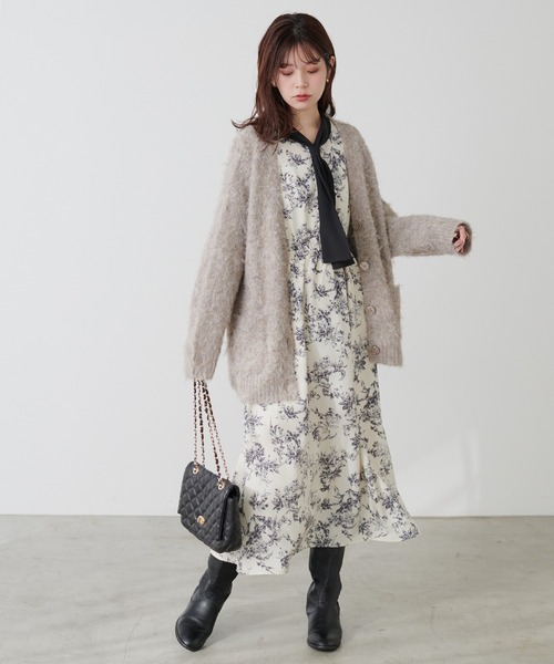 natural couture(ナチュラルクチュール)の「ボウタイ配色切替ワンピース(ワンピース・レディース・その他3/その他2/その他4/その他1・FREE)」の6枚目の写真