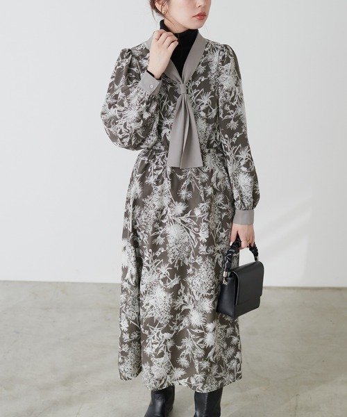 natural couture(ナチュラルクチュール)の「ボウタイ配色切替ワンピース(ワンピース・レディース・その他3/その他2/その他4/その他1・FREE)」の18枚目の写真