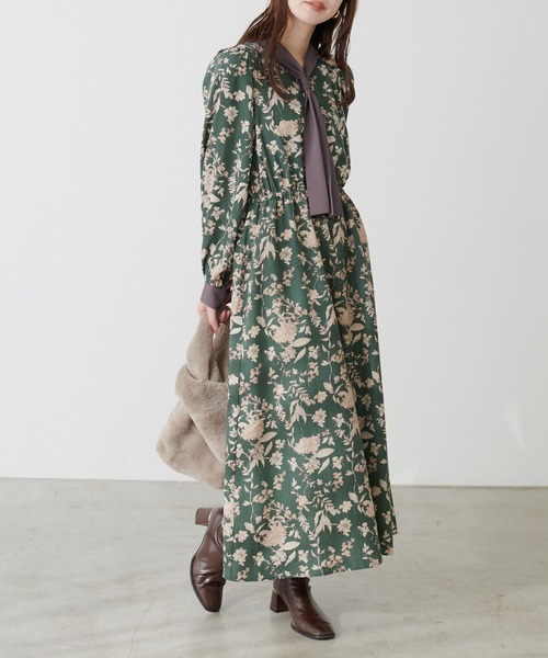 natural couture(ナチュラルクチュール)の「ボウタイ配色切替ワンピース(ワンピース・レディース・その他3/その他2/その他4/その他1・FREE)」の22枚目の写真