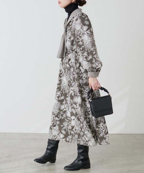 natural couture(ナチュラルクチュール)の「ボウタイ配色切替ワンピース(ワンピース・レディース・その他3/その他2/その他4/その他1・FREE)」の17枚目の写真