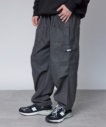 M+R グレー カーゴパンツ ミズイロインド mizuiro ind mizuiro ind ワイドカーゴパンツ