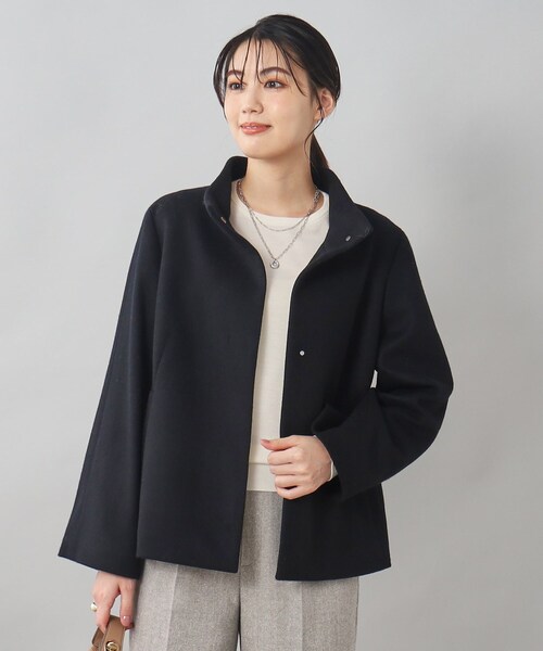 美品✳︎アンタイトル メルトンビッグカラーショートコート ショールカラー 近年 UNTITLED（アンタイトル）の「◇【追加／定番人気！】スタンドカラー