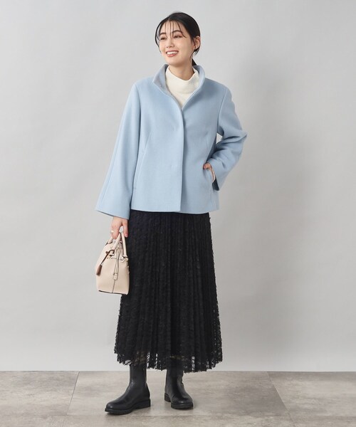 美品✳︎アンタイトル メルトンビッグカラーショートコート ショールカラー 近年 UNTITLED（アンタイトル）の「◇【追加／定番人気！】スタンドカラー