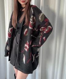 【soie by apres jour mignon】花柄ジャガード起毛カーディガンZOZOTOWN限定アイテム】