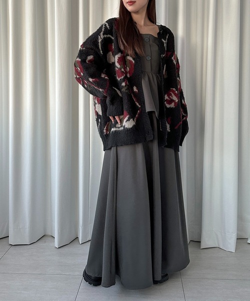 soie by apres jour mignon（ソワバイアプレジュールミニョン）の「【soie by apres jour mignon】花柄ジャガード起毛カーディガンZOZOTOWN限定アイテム】（カーディガン/ボレロ・レディース・ブラック/グレー・フリー）」の22枚目の写真