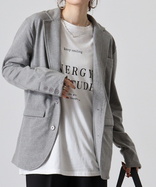 FUNALIVE(ファンアライブ)の「Brushed tailored jacket / 起毛テーラードジャケット unisex(テーラードジャケット・メンズ・ブラック/グレー/チャコール/カーキ・M/L)」の14枚目の写真