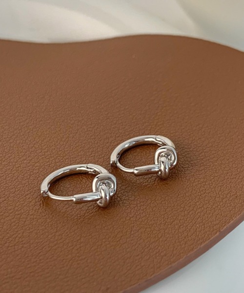 セール】ノットデザインミニフープピアス/ペア(RZ)（ピアス（両耳用