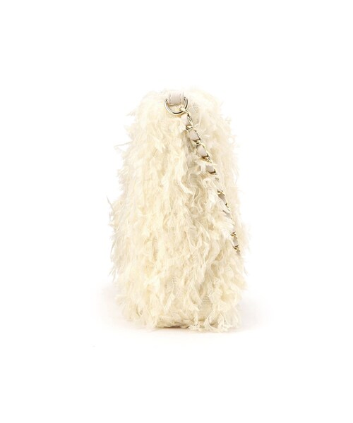 OPAQUE.CLIP（オペークドットクリップ）の「◆フラッフィーフリンジチェーンショルダー（ショルダーバッグ・レディース・ブラック/アイボリー/ピンク・00）」の6枚目の写真