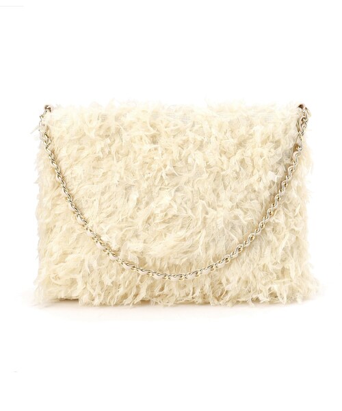 OPAQUE.CLIP（オペークドットクリップ）の「◆フラッフィーフリンジチェーンショルダー（ショルダーバッグ・レディース・ブラック/アイボリー/ピンク・00）」の7枚目の写真