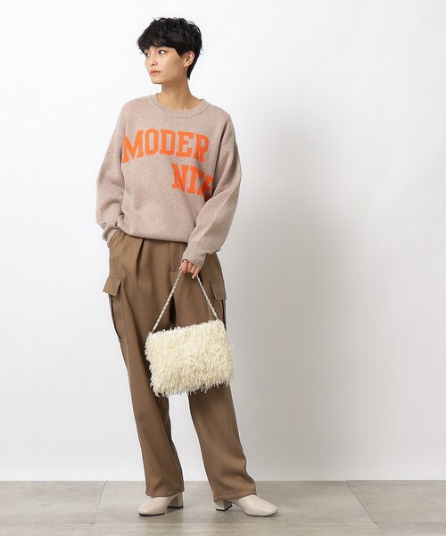 OPAQUE.CLIP（オペークドットクリップ）の「◆フラッフィーフリンジチェーンショルダー（ショルダーバッグ・レディース・ブラック/アイボリー/ピンク・00）」の15枚目の写真