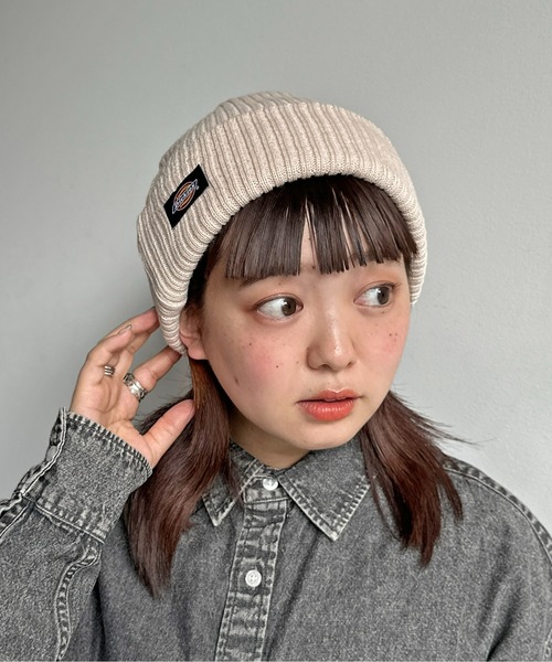 Dickies（ディッキーズ）の「【Dickies】SSワッペンニットキャップ（ニットキャップ/ビーニー・メンズ・アイボリー/ブラック/オレンジ・F）」の2枚目の写真