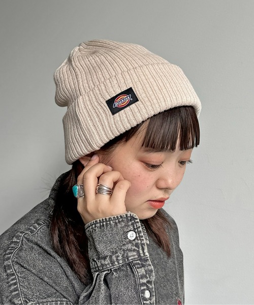 Dickies（ディッキーズ）の「【Dickies】SSワッペンニットキャップ（ニットキャップ/ビーニー・メンズ・アイボリー/ブラック/オレンジ・F）」の4枚目の写真
