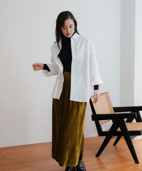 LIENCOEUR（リアンクール）の「オーバールーズシャツ（シャツ/ブラウス・レディース・ホワイト/ブルー・FREE）」の19枚目の写真