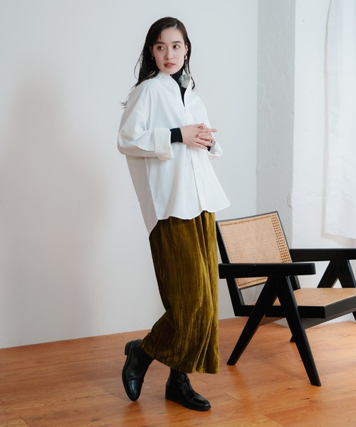 LIENCOEUR（リアンクール）の「オーバールーズシャツ（シャツ/ブラウス・レディース・ホワイト/ブルー・FREE）」の11枚目の写真