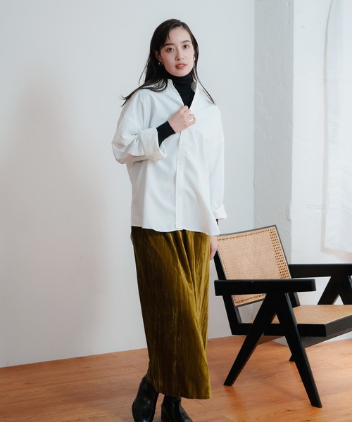 LIENCOEUR（リアンクール）の「オーバールーズシャツ（シャツ/ブラウス・レディース・ホワイト/ブルー・FREE）」の12枚目の写真