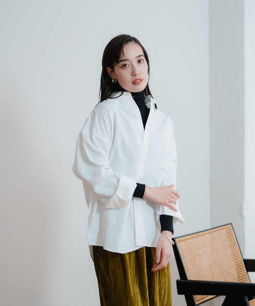 LIENCOEUR（リアンクール）の「オーバールーズシャツ（シャツ/ブラウス・レディース・ホワイト/ブルー・FREE）」の7枚目の写真