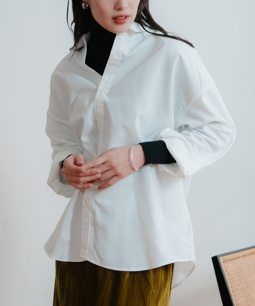 LIENCOEUR（リアンクール）の「オーバールーズシャツ（シャツ/ブラウス・レディース・ホワイト/ブルー・FREE）」の5枚目の写真
