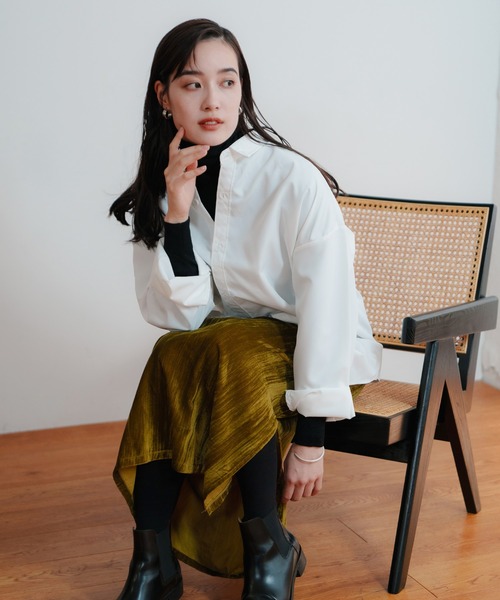 LIENCOEUR（リアンクール）の「オーバールーズシャツ（シャツ/ブラウス・レディース・ホワイト/ブルー・FREE）」の13枚目の写真