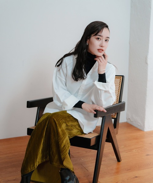 LIENCOEUR（リアンクール）の「オーバールーズシャツ（シャツ/ブラウス・レディース・ホワイト/ブルー・FREE）」の16枚目の写真