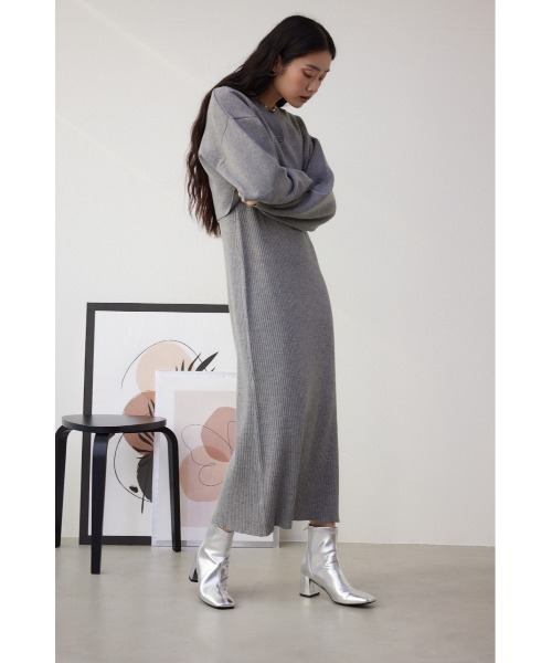 AZUL by moussy(アズールバイマウジー)の「スクエアトゥストレッチショートブーツ(ブーツ・レディース・シルバー/ブラック/アイボリー・LARGE/SMALL/MEDIUM)」の22枚目の写真