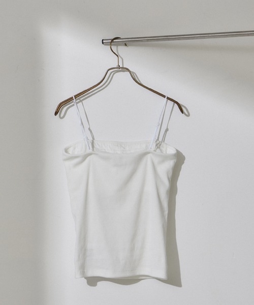 SALON adam et rope'（サロン アダム エ ロペ）の「コットンリブカップ付きベアキャミ（チューブトップ・レディース・ホワイト/ブラック・FREE）」の7枚目の写真