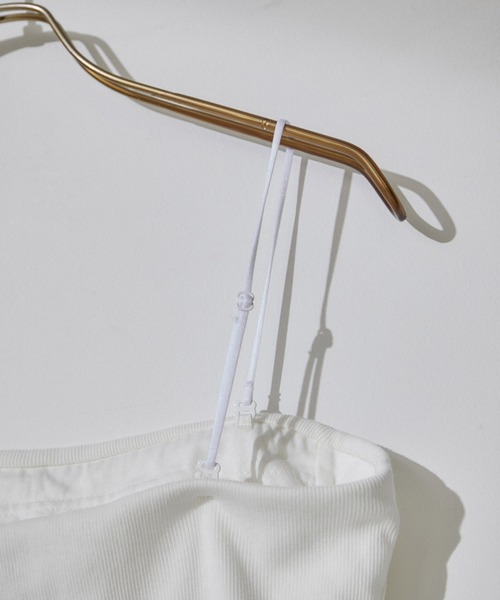 SALON adam et rope'（サロン アダム エ ロペ）の「コットンリブカップ付きベアキャミ（チューブトップ・レディース・ホワイト/ブラック・FREE）」の9枚目の写真