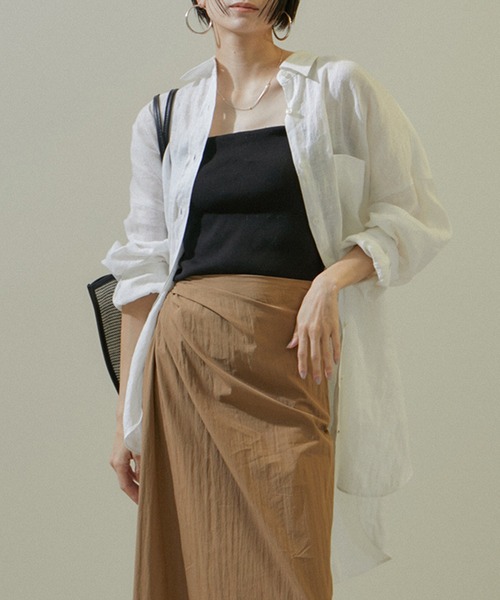 SALON adam et rope'（サロン アダム エ ロペ）の「コットンリブカップ付きベアキャミ（チューブトップ・レディース・ホワイト/ブラック・FREE）」の16枚目の写真