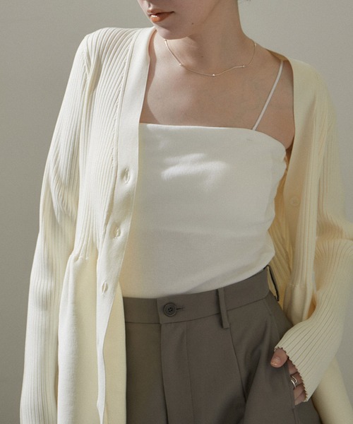 SALON adam et rope'（サロン アダム エ ロペ）の「コットンリブカップ付きベアキャミ（チューブトップ・レディース・ホワイト/ブラック・FREE）」の20枚目の写真